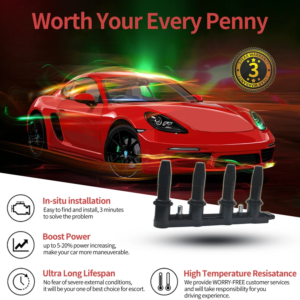 OEM Ignition Coil for Chevrolet Cruze Sonic Aveo5 1.8L L4 C1646 55561655 UF620  - Imagem 3 de 4