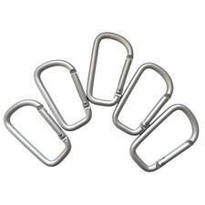Pack 100 pcs 3" Heavy Duty Carabiner Silver D Clip Key Chain Spring D Shape