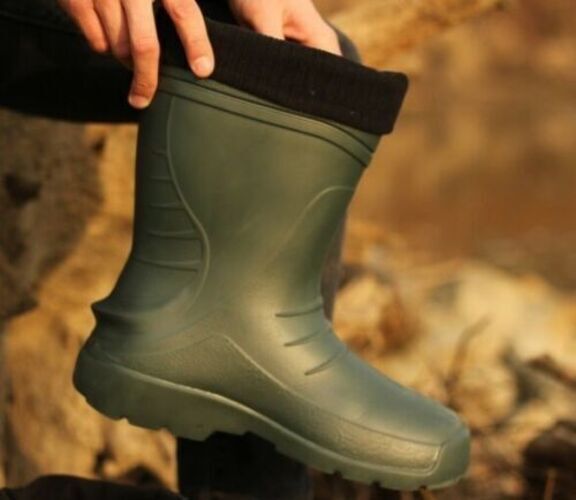 Women's Lightweight EVA Thermal Wellies - Rated To -30°C, Waterproof Rain Boots (UK 3.5-8, Green/Blue/Silver)
