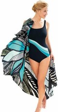 Traje de baño ANITA CARE negro azul con ribete Pola mastectomía, taza US 8C, NUEVO SIN ETIQUETAS