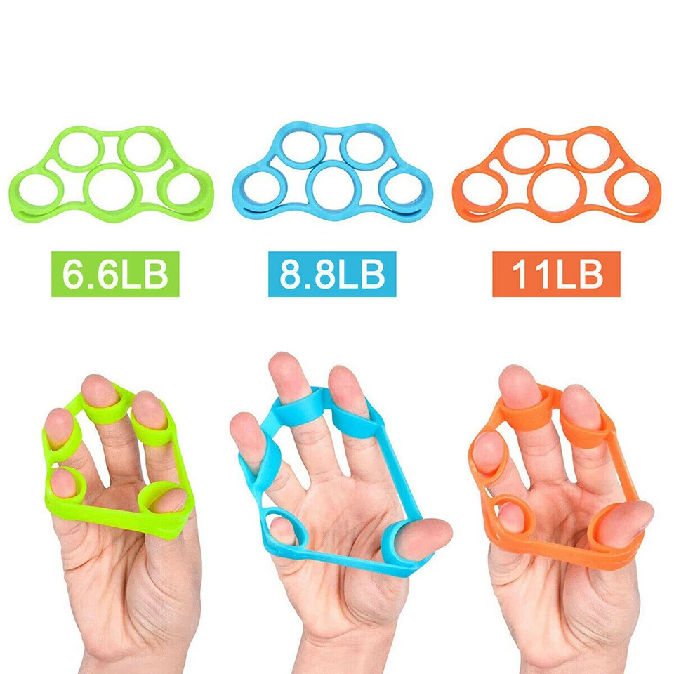 3 peças/kit banda de resistência para treinamento de dedo fortalecedor pulso antebraço aperto treinador - Imagem 2 de 4