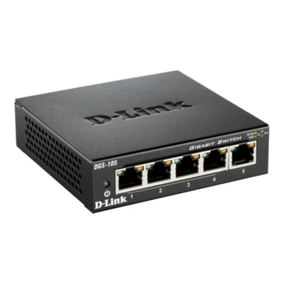 D-Link DGS-105/E Switch bis zu 2000Mbit/s pro Port, lüfterlos, Plug and Play