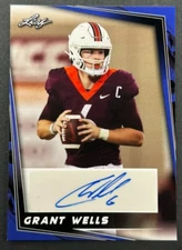 2024 Leaf - Grant Wells #BA-GW1 Virginia Tech Hokies - AUTO