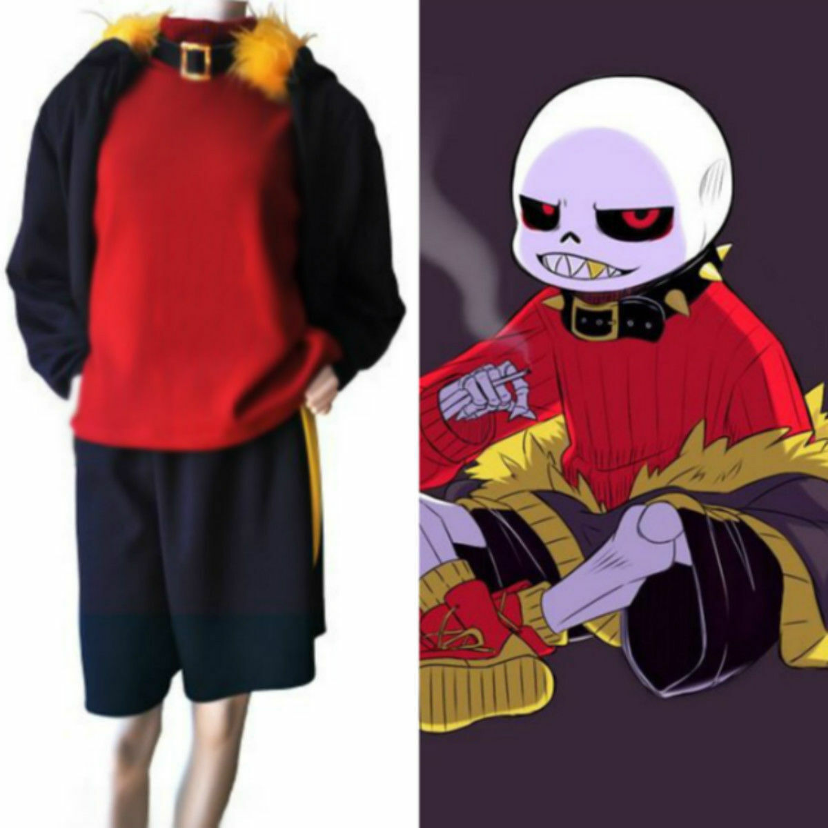 Undertale Underfell Sans Outfit uniform Cosplay Costume custom made#NM1