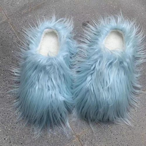 Outside Fashion Fluffy Sheep Mongolia Fur Sliper Shose For Women And Men - Picture 28 of 35