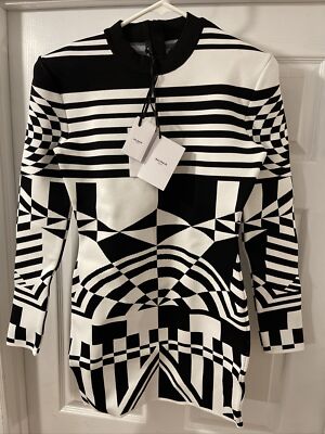 balmain dress black and white Snakeskin Jacquard Dress by Balmain