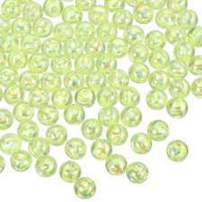 200Pcs 8mm Acrylic Round Beads AB Colors Round Spacer Beads Yellow