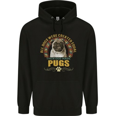 A Pug Dog Mens 80% Cotton Hoodie