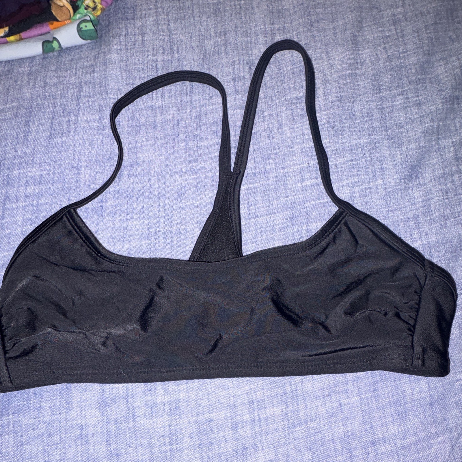 Women's Black Solid Racerback Bikini Top