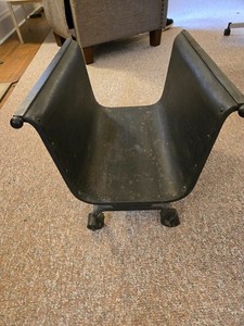 Antique Arts and Crafts Mission Wrought Iron Hand Forged Log holder