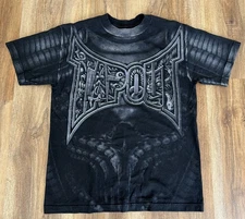 Y2K Tap Out MMA Black Tie-Dye Grunge T-Shirt Sz M