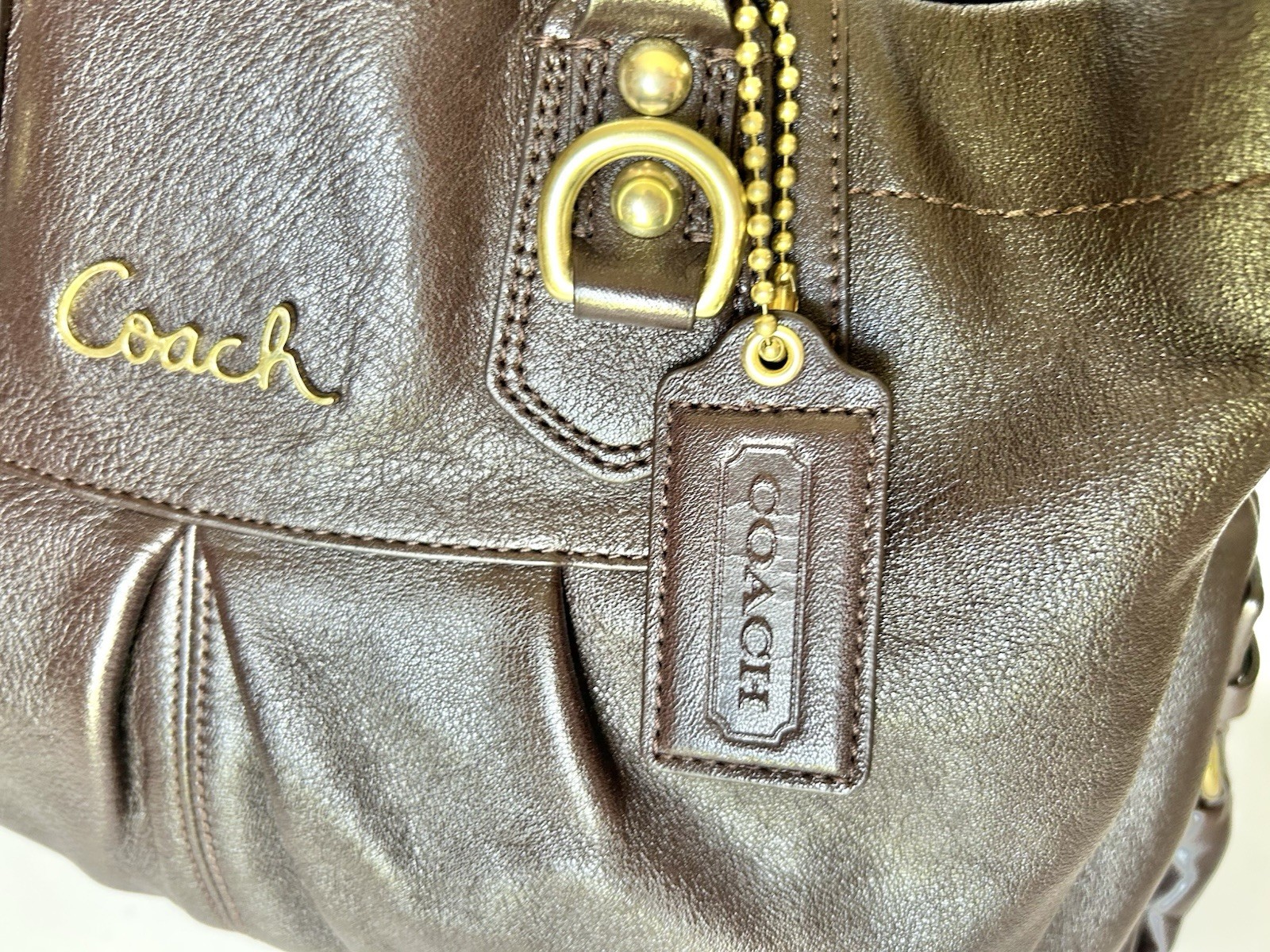 Authentic Vintage Solid Brown Shoulder Bag Conver… - image 2