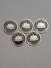 Lot of Five 1 Gram .999 Silver Lotus Mint Coins (5 grams total)