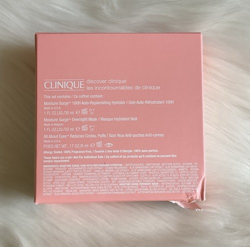 CLINIQUE Discover 3 Piece Set Moisture Surge & All About Eye ~ Damage Box - Picture 2 of 4