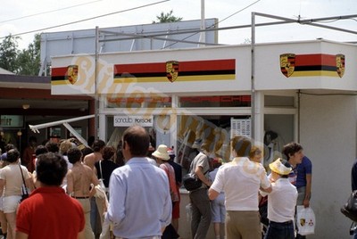 Vtg 35mm Slide PORSCHE Sonauto Auto Show Race Track Event Booth X-7322