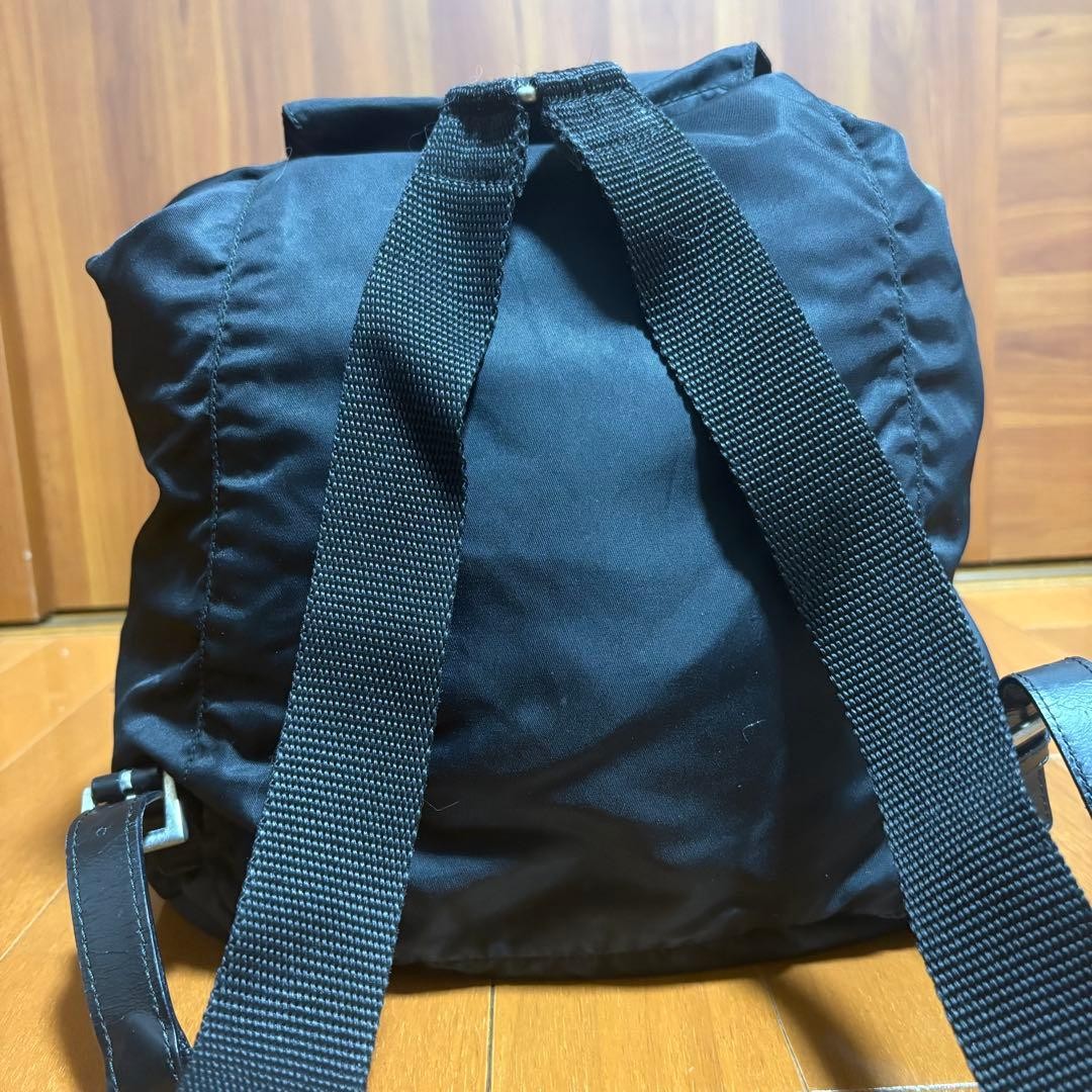 Prada Mini Backpack Black Nylon Drawstring Used A… - image 5