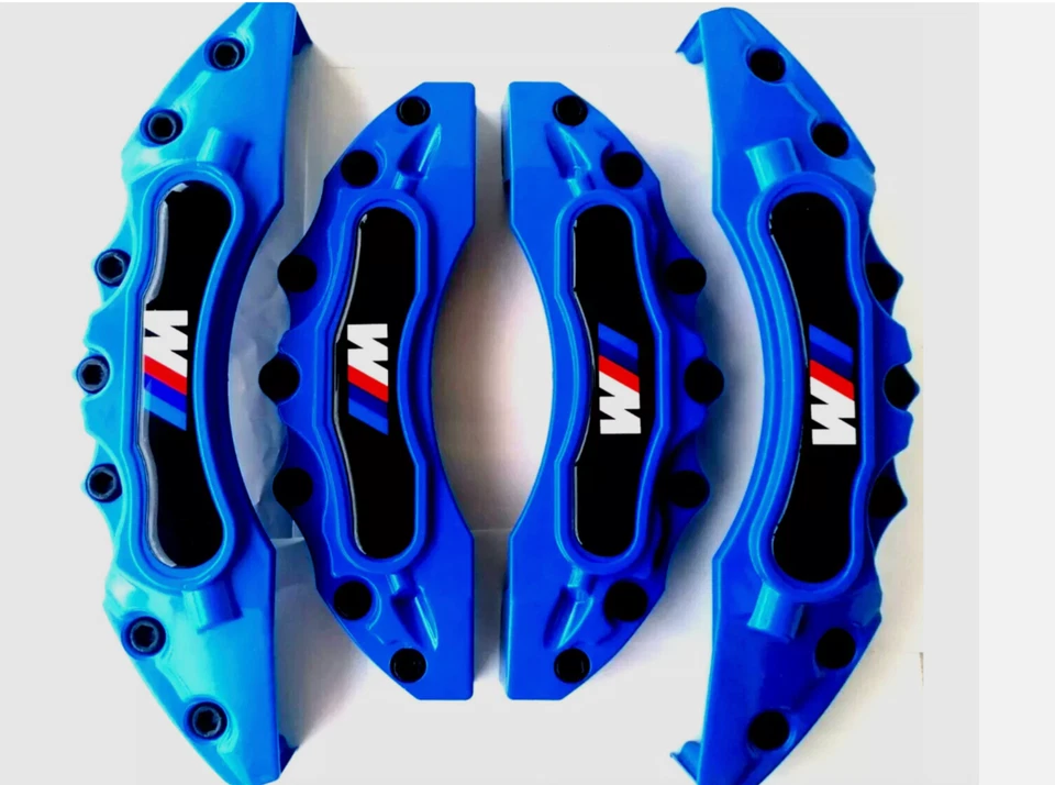 4 PCS Blue M Style Brake Caliper Covers for BMW ? Universal Fit Front & Rear Set - Image 2 of 4