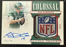Sam Darnold National Treasures NFL SHIELD 1/1 Auto Perfect Auto Gem SUPERBOWL