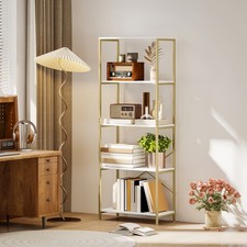 Image of 5-Tier Bookshelf, Industrial Bookcase, Display Shelving Unit, Refurbished