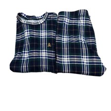 Gap Organic Cotton Blue Plaid L/S Pajama PJ Set Kids Size 14