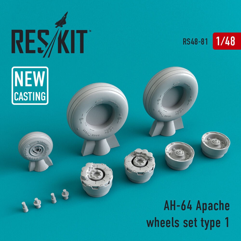 ResKit RS48-0081 1:48 AH-64 Apache Wheels Set Type 1 Resin Kit