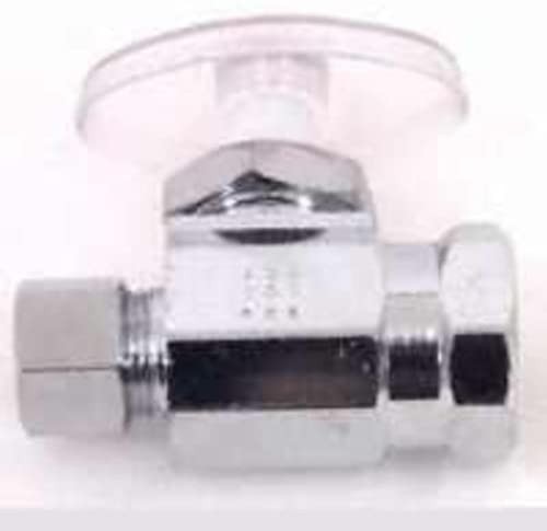 PLUMB PAK PP53PC 1/2-FIP 3/8-in-OD Brass Chrome 1/4-Turn Straight Shut-Off Valve