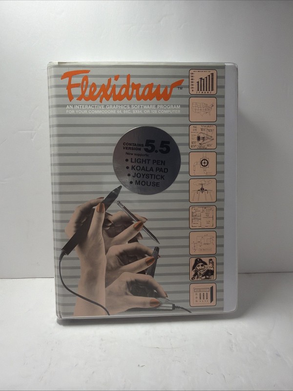 Flexidraw 5.5 Commodore 64 128 Computer Inkwell Software Program New Sealed