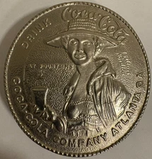 Coca-Cola Vintage Belt Buckle Lillian Nordica Lewis Buckles Chicago 3" diameter
