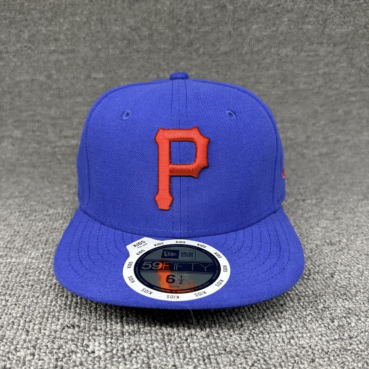 New Era 59FIFTY Kids Pittsburgh Pirates Fitted Hat Royal Blue Red Size 6 1/2
