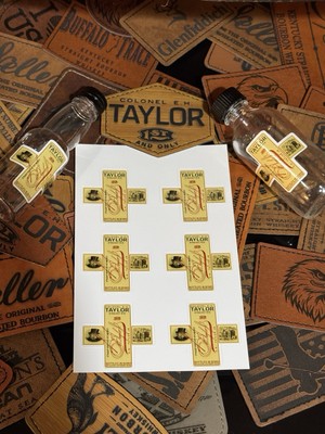 Vinyl Bottle Labels - Colonel EH Taylor Straight Rye Whiskey - 6 Sticker/Labels