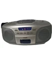 With Vintage Aiwa CD Radio Cassette Player Boombox Silver Tested Working 100% Go
