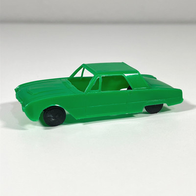 Vintage 1960s Soft Plastic Toy Car Green Dime Store Ford Thunderbird Style 4.25''