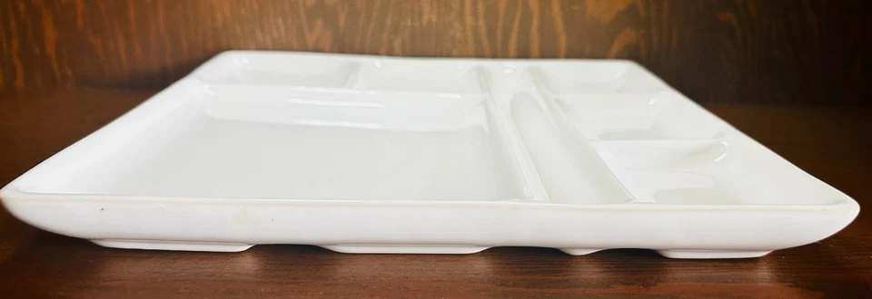 Crate & Barrel Square White Fondue Sushi Plate Dish 9” Lot Set Of 2 EUC - Image 3 of 4