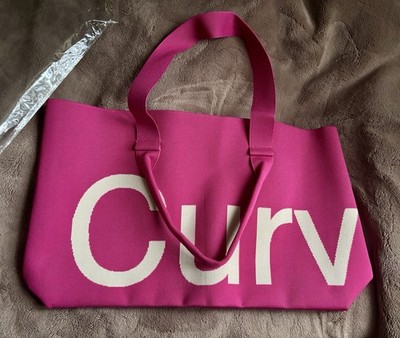 Curves by Sean Brown Raspberry (Pink/White Logo) Tote Bag 