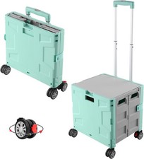 Folding Utility Cart Portable Rolling Crate Handcart W/ Durable Heavy Duty