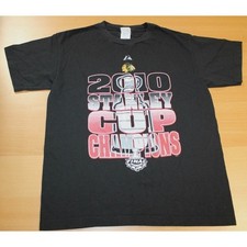 NHL Hockey Chicago Blackhawks 2010 Stanley Cup Champion Tee Shirt Youth XL Black