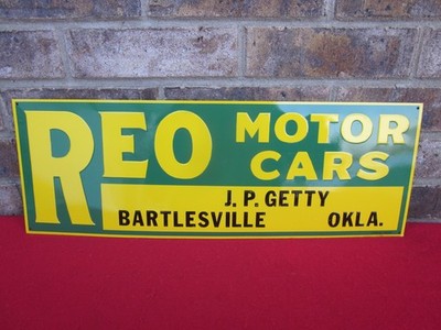 Vintage Desperate Sign Co REO Motor Cars Tin Tacker Metal Sign VERY NICE!! A+