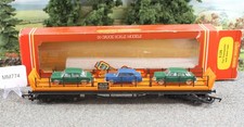 Hornby OO 1:76 R.126 Orange Car Transporter Wagon + 3 Cars Good+ MMtrains MM774