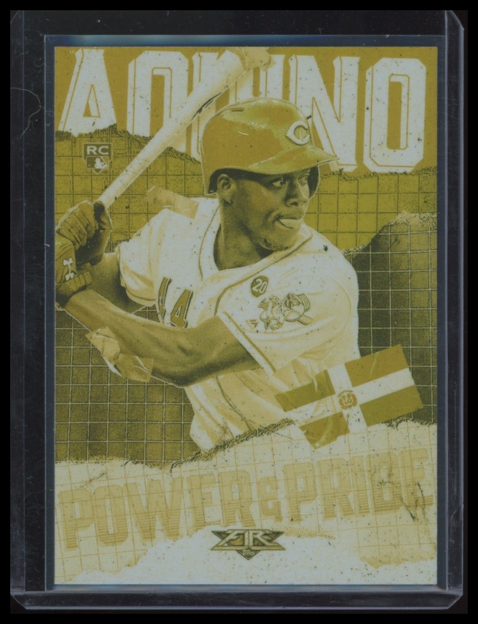2020 Topps Fire #PP-7 Aristides Aquino Power and Pride Gold Minted
