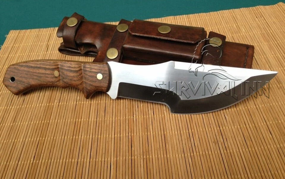CUSTOM HANDMADE D-2 STEEL OUTDOOR, HUNTING, TRACKER BOWIE KNIFE WITH SHEATH