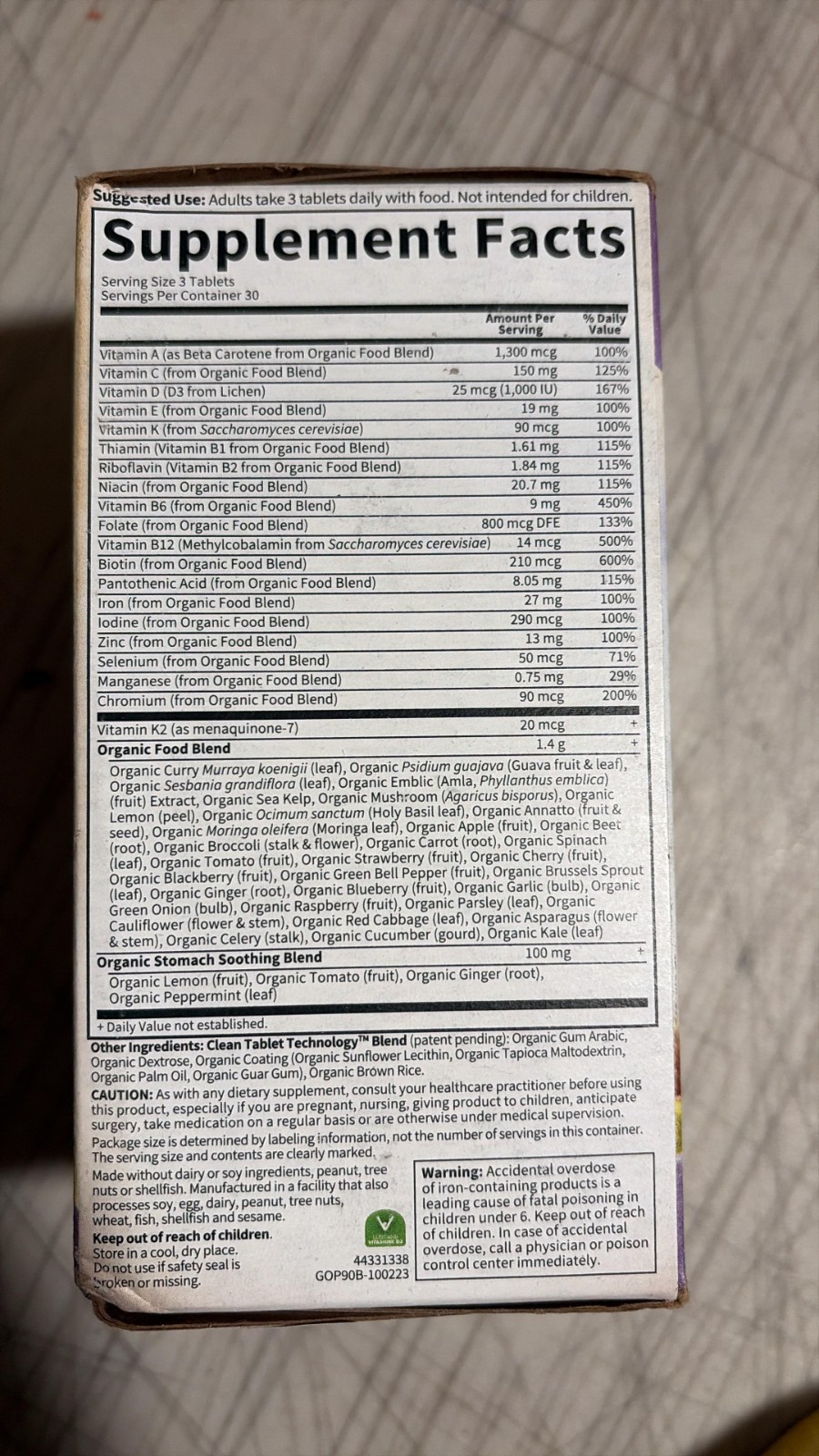 Garden Of Life Mykind Organics Prenatal Multi 90ct