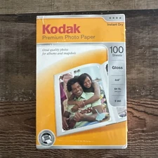 Kodak PHOTO PAPER  Instant Dry Gloss 100 Sheets 4" X 6" Epson, HP, Dell, Canon!