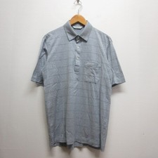 Arnold Palmer Check Pattern Short Sleeve Polo Shirt Cut and Sewn L Light Gray