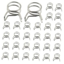 30 Pack Inner Dia Double Wire Spring Hose Clamp, Adjustable Spring Clips, 9mm