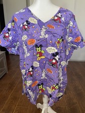 Years Ago DISNEY MICKEY HALLOWEEN Medical SCRUB Large 3X Mummy Vampire