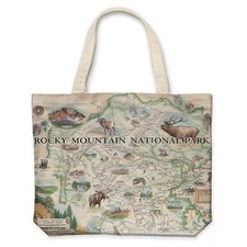 Xplorer Maps CTOTE RMNP Rocky Mountain National Park Map Canvas Tote Bag