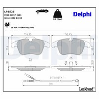 Delphi Bremsbelagsatz Scheibenbremse LP3526 FüR Peugeot 508 SW 1 Hdi THP Vti AWC