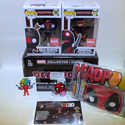 Funko Pop! Vinyl Marvel Collector Corps Exclusive Deadpool #785 #777 Xl Shirt