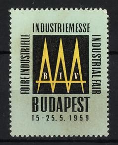 Reklamemarke Budapest, Industriemesse 1959, BIV-Logo 