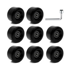 8 Pack Roller Skate Wheels with Bearings Installed, Outdoor Medium, Black